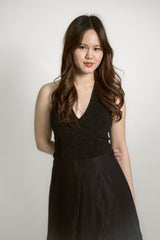 Shimmer Silk Halter Dress