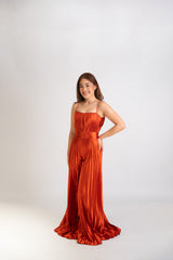 Electric Pleated Belted Jumpsuit