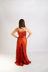 Electric Pleated Belted Jumpsuit
