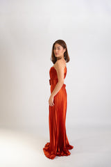 Electric Pleated Belted Jumpsuit