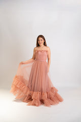 Tiered Tulle Gown