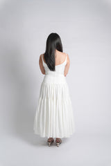 White Tallulah Cami Tiered Maxi Dress