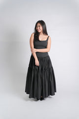 Black Tallulah Cami Tiered Maxi Dress