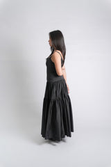 Black Tallulah Cami Tiered Maxi Dress
