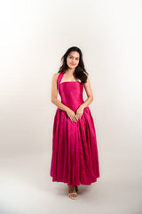 Strapless Drop Waist Tie Back Dress