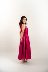 Strapless Drop Waist Tie Back Dress