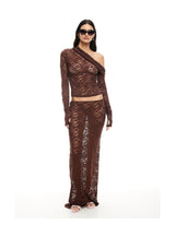 Black Swan Lace Off Shoulder Top and Maix Skirt Set