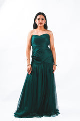 Sweetheart Pleated Maxi Dress