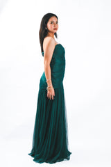 Sweetheart Pleated Maxi Dress