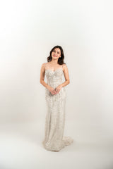 Strapless Embellished Wedding Gown with Detachable Bodice Skirt
