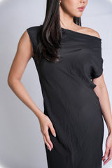 Sheer Asymmetric Maxi Dress