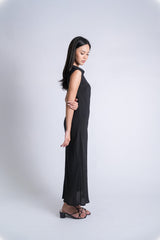 Sheer Asymmetric Maxi Dress