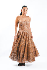 Tinsel Floral Bustier and Skirt