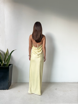 Butter Yellow Silk Top and Skirt Set