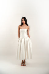 Strapless Drop Waist Maxi Dress