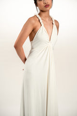 Braided Strap Jersey Maxi Dress