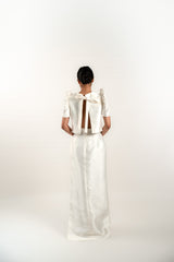 Custom Satin Filipiniana Top and Straight Skirt