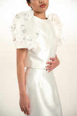 Custom Satin Filipiniana Top and Straight Skirt