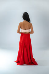 Pink and Red Terno Crop Top and Gown