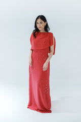 Embellished Gown with Shawl