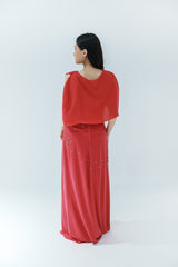 Embellished Gown with Shawl