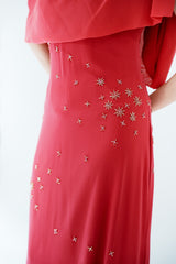 Embellished Gown with Shawl