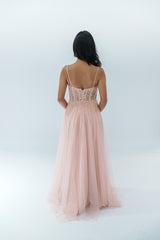 Corset Dress with Floral Applique