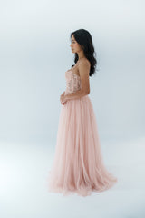 Corset Dress with Floral Applique