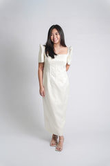 Custom Korean Silk Modern Filipiniana with Lace and Bead Embellishments