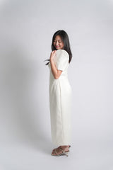 Custom Korean Silk Modern Filipiniana with Lace and Bead Embellishments