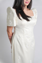 Custom Korean Silk Modern Filipiniana with Lace and Bead Embellishments