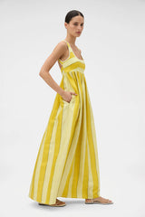 Slub Silk Striple Sundress