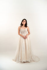 Beaded Shimmer Tulle Wedding Gown