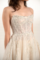 Beaded Shimmer Tulle Wedding Gown