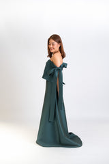 Custom Off Shoulder Gown with Ribbons