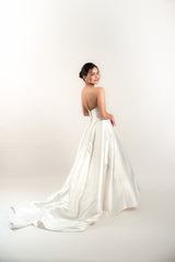Satin Strapless Heart Neckline Wedding Gown