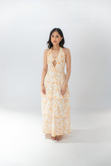 Halter Layered Midi Dress