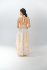 Halter Layered Midi Dress