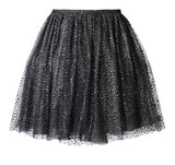 Spotted Tulle Glitter Midi Skirt