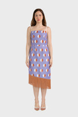 Polka Dot Frilled Hem Midi Dress