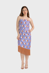 Polka Dot Frilled Hem Midi Dress