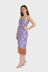 Polka Dot Frilled Hem Midi Dress