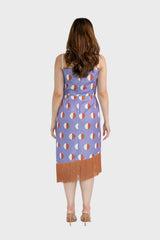 Polka Dot Frilled Hem Midi Dress