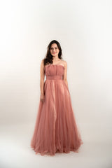 Strapless Tulle A-Line Gown