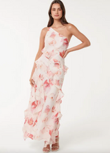 Belle One Shoulder Ruffle Gown