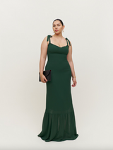 Green Maxi Dress with Tie Straps