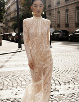 Lace Long-Sleeve Gown