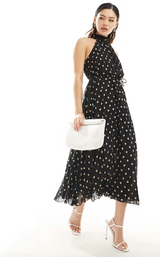 Polkadot Halter Maxi Dress