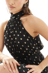 Polkadot Halter Maxi Dress
