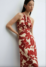 Printed Cut-Out Dress